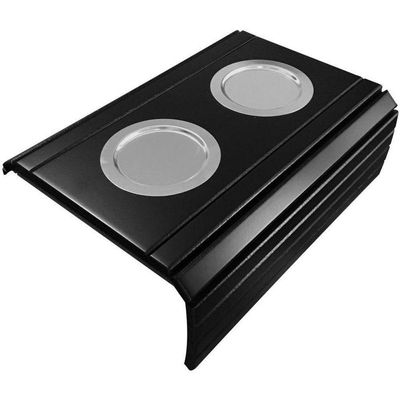 Esteira Bandeja Para Sofá Porta Copo Alumínio Preto