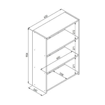 Gabinete Banheiro 63cm Com Prateleiras Multimóveis Cr10099 Preto Preto