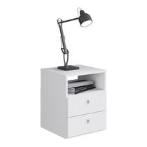 Mesa De Cabeceira Com 2 Gavetas Multimóveis Cr35099 Branca Branco