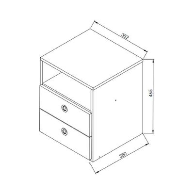 Mesa De Cabeceira Com 2 Gavetas Multimóveis Cr35099 Branca Branco