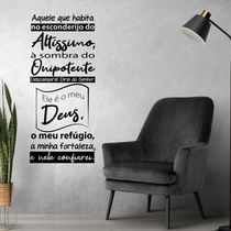 Oração Salmo 91 Adesivo Papel Parede Quarto Sala Preta
