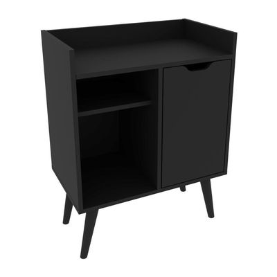 Aparador Retrô 60cm Com 1 Porta Multimóveis Cr50063 Preto Preto