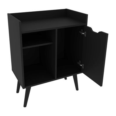 Aparador Retrô 60cm Com 1 Porta Multimóveis Cr50063 Preto Preto