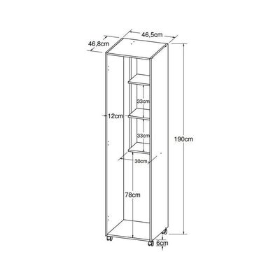 Armário Lavanderia Com 1 Porta Multimóveis Cr30033 Branco Branco