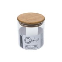 Pote De Vidro Borosilicato Com Tampa De Bambu 600 Ml Oxford