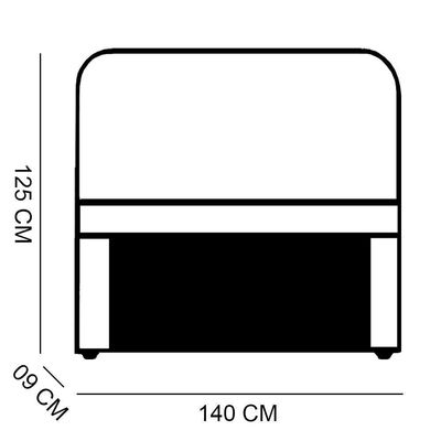 Cabeceira Casal 1,40m Genebra Suede - Pallazio Cor Preto