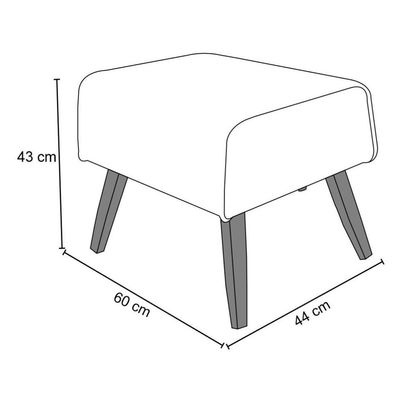 Poltrona Base Madeira E Puff Milena C-05 C-315