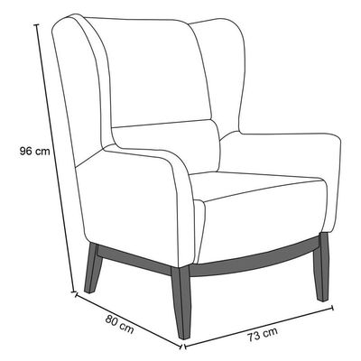 Poltrona Base Madeira E Puff Milena C-05 C-315