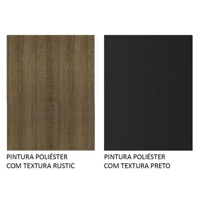 Balcão Gabinete Com Pia 3 Portas E 1 Gaveta 105cm Rustic/preto Emilly Madesa Rustic/preto