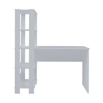 Conjunto Home Office Match C/ Escrivaninha E Estante Branco Artely Branco