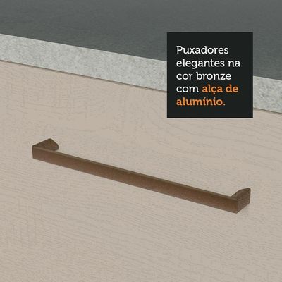Balcão De Pia 150 Cm 2 Portas E 2 Gavetas (com Tampo) Branco/crema Agata Madesa Branco/crema