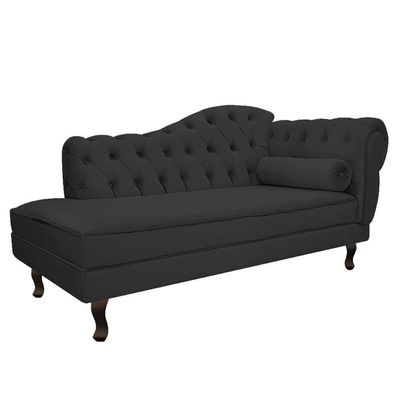 Kit Diva Recamier Diana 160Cm Lado Esquerdo E 01 Poltrona Classic Corano - Doce Sonho Móveis Preto