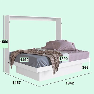 Cama Articulável Horizontal Casal Com Estação De Trabalho 140 Latino Branco