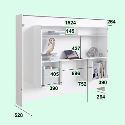 Cama Articulável Horizontal Casal Com Estação De Trabalho 140 Latino Branco