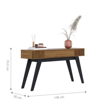 Conjunto Aparador E Mesa De Centro Royal Noce Milano Preto