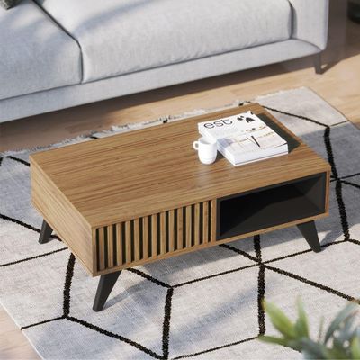 Conjunto Aparador E Mesa De Centro Royal Noce Milano Preto