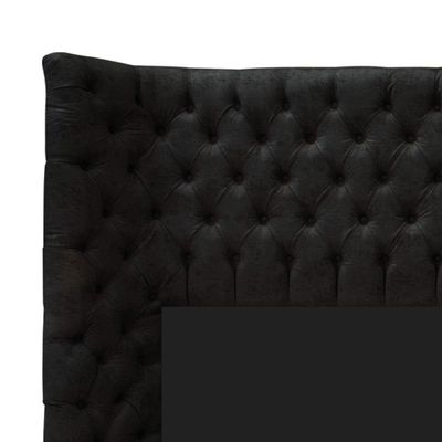 Cabeceira King Everest P02 195cm Para Cama Box Suede - Doce Sonho Móveis Preto