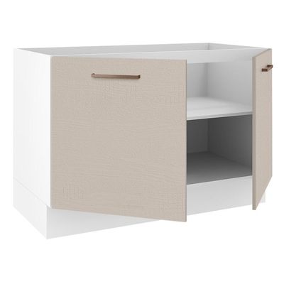 Balcão Gabinete De Pia 2 Portas Branco/crema Agata Madesa Branco/crema
