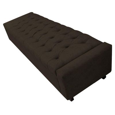 Calçadeira Baú King Everest P02 195cm Para Cama Box Corano - Doce Sonho Móveis Marrom