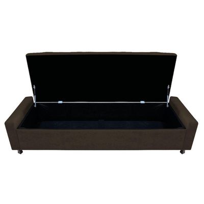 Calçadeira Baú King Everest P02 195cm Para Cama Box Corano - Doce Sonho Móveis Marrom