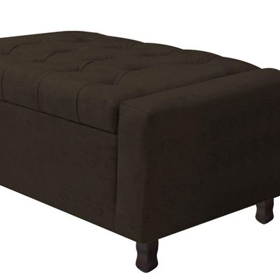 Calçadeira Baú King Everest P02 195cm Para Cama Box Corano - Doce Sonho Móveis Marrom