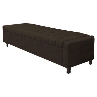Calçadeira Baú King Everest P02 195cm Para Cama Box Corano - Doce Sonho Móveis Marrom