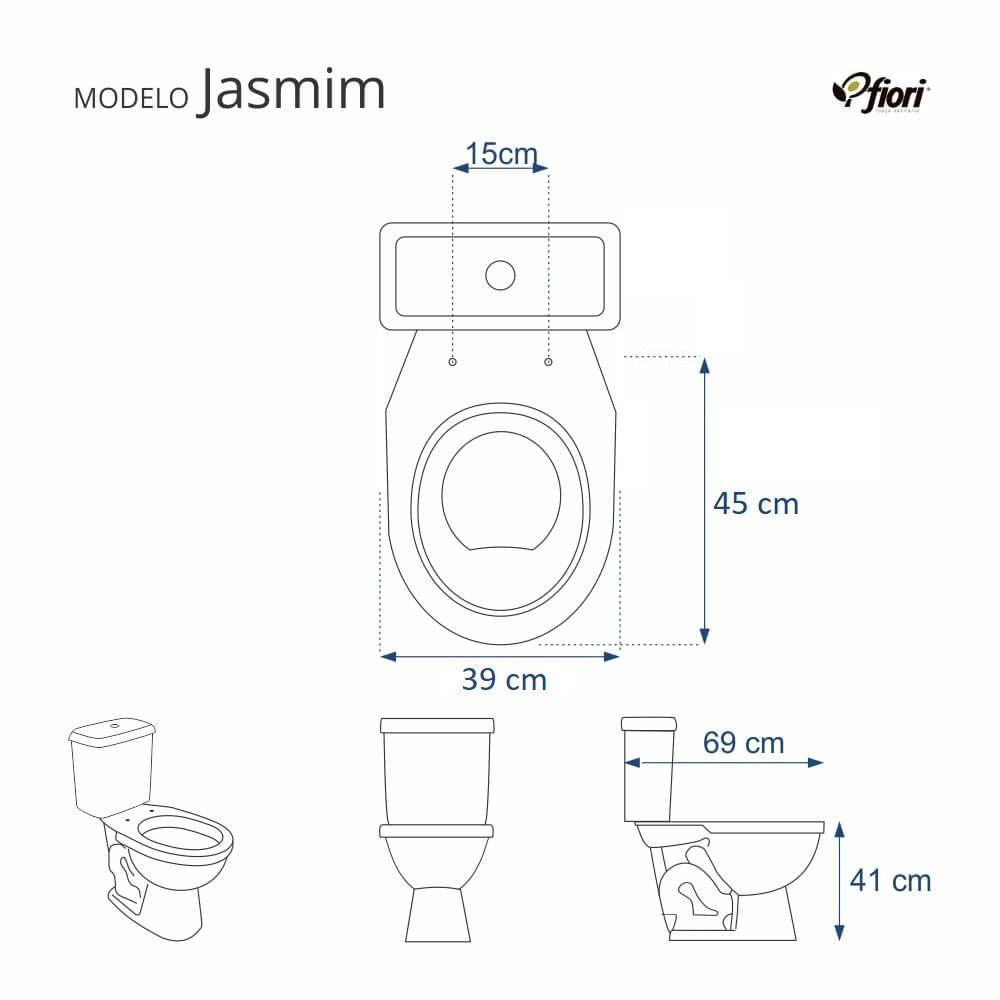 Tampa de Vaso Sanitário Jasmim Preto para bacia Fiori