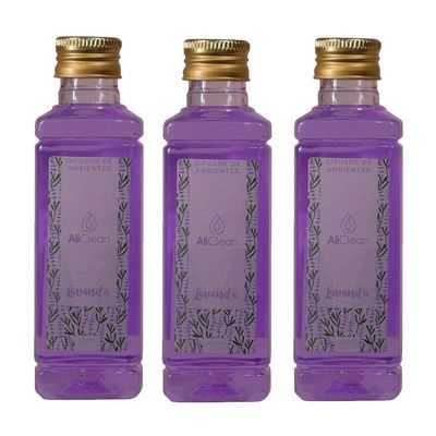 3 Difusores Aromatizador De Ambientes Com Varetas Lavanda