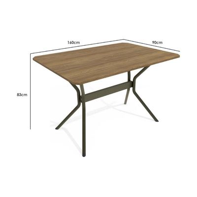 Mesa de Cozinha Loire c/ Tampo 1,60cm Bronze/Nogueira - Kappesberg