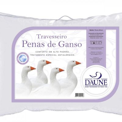 Travesseiro 100 Penas De Ganso 50x70cm Daune Branco