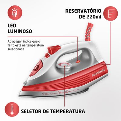 Ferro a Vapor Mondial FVN-01-O 220V