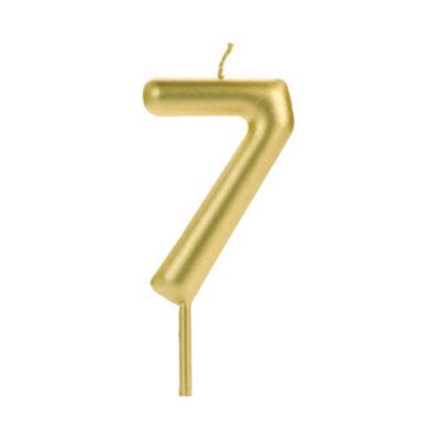 Vela de Aniversário Big Silver Número 7 Dourada UNICA