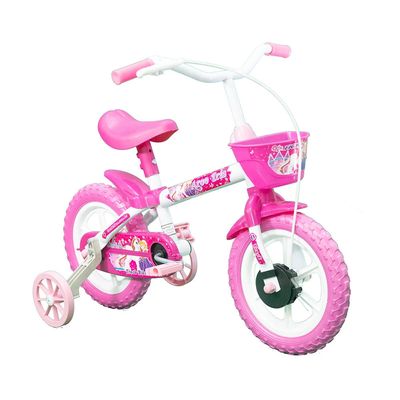 Bicicleta Aro 12 Track Arco Íris Branca/Rosa TK3 UNICA