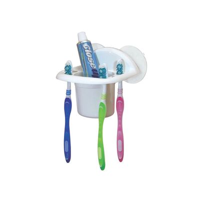 Porta Escova São Bernardo 12,3x13,7x11,6cm Branco UNICA