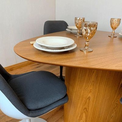Mesa De Jantar Orgânica 160X165Cm Tampo Freijó Marrom