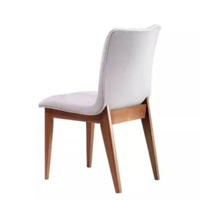 Cadeira De Jantar Cercatto Revestida Em Tecido Suede Cor Cinza Claro
