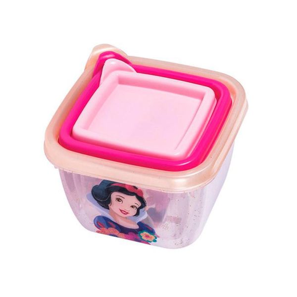 Conjunto com 3 Potes Conect Quadrado Princesas 13513 Plasutil