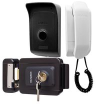 Kit 1 Porteiro Interfone Ipr1010 E 1 Fechadura Fx1500 Preta Intelbras Ipr 1010 Fx 1500