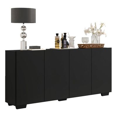 Aparador Buffet 4 Portas Veneza Multimóveis V3557 Preto