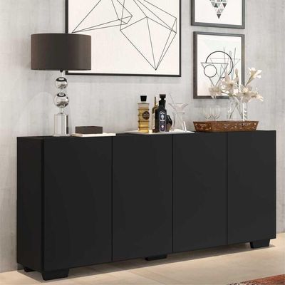 Aparador Buffet 4 Portas Veneza Multimóveis V3557 Preto