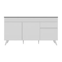 Balcão Cozinha Gabinete Pia 150cm 3 Portas 1 Gaveta Veneza Multimóveis V2072 Branco Branco