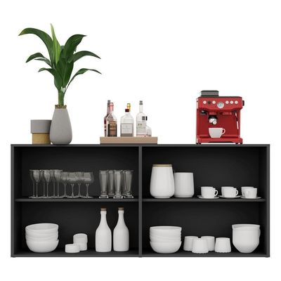 Aparador Buffet 4 Portas Veneza Multimóveis V3555 Preto