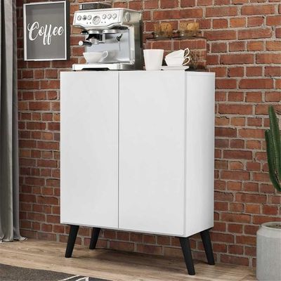 Aparador Buffet 2 Portas Multimóveis V3609 Branco/Preto