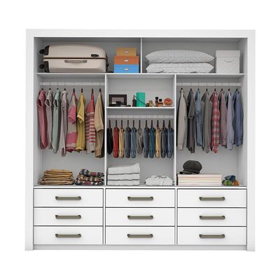 Guarda Roupa Anjos Plus 3 Portas 9 Gavetas Carioca Branco