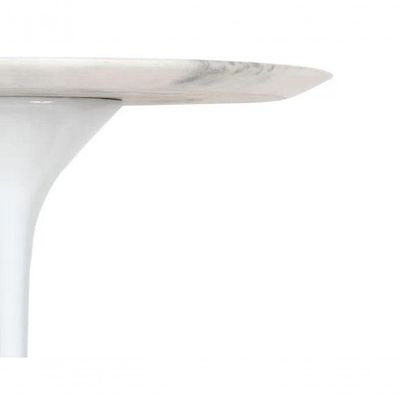 Mesa Lateral Tulipa Redonda 51Cm Mármore Branco