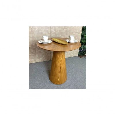 Mesa Cone Para Sala De Jantar - Madeira Freijó Tampo 70cm Marrom