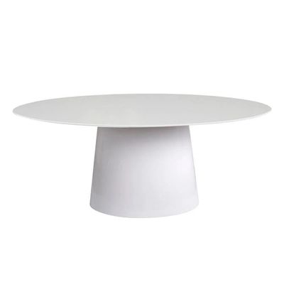 Mesa De Jantar Cone Oval 137X90 Cm Laqueada Branco