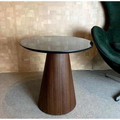 Mesa Lateral Base Imbuia Rajado Tampo 51Cm Preta Marrom
