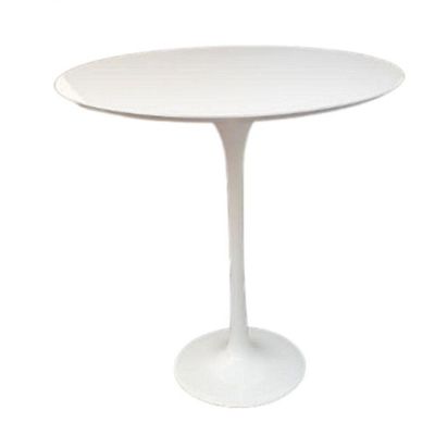 Mesa Lateral Redonda 41 Cm Laqueada Cor Branco