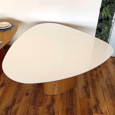Mesa De Jantar Orgânica 120X125Cm Branca Marrom